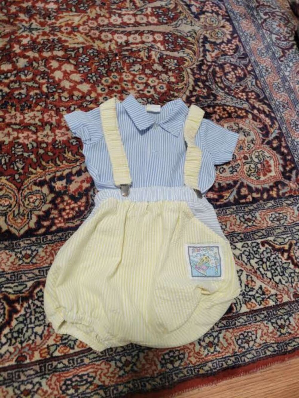 Vintage 80's Two Piece Cotton/Polyester Jumpsuit by POw POw Babies